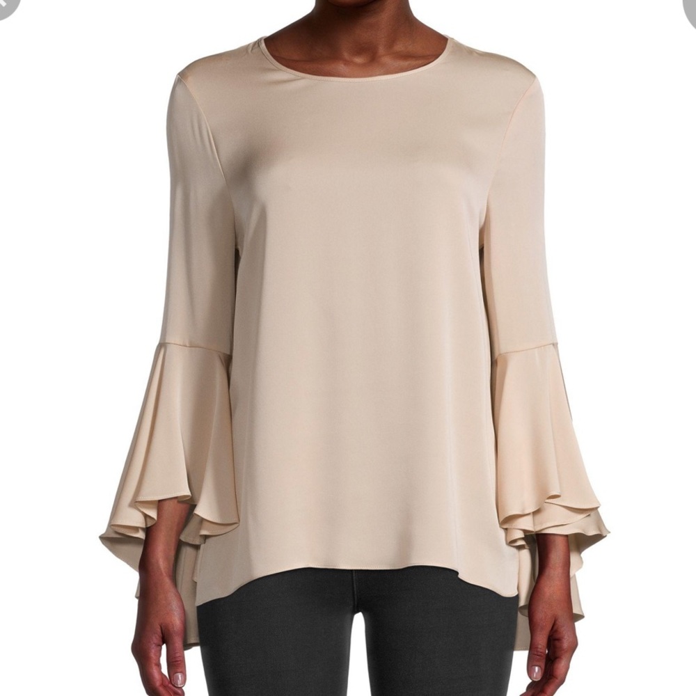 Milly Bell-sleeve Stretch-silk Blouse